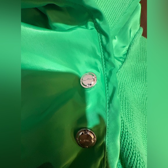 Vintage Ralph Lauren Active Shawl Collar 100% Cotton Kelly Green Sweater - Picture 7 of 11